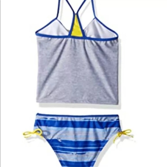 NEW Big Chill Girls Swimsuit Blue Tankini 2 Piece UPF 50 UV Protection Size 4 - Picture 2 of 5